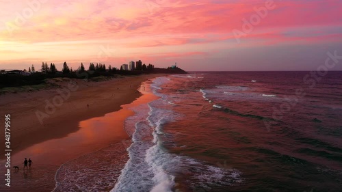 Sunset at Sunshine Coast, Buddina Beach, Queensland, Australia. photo