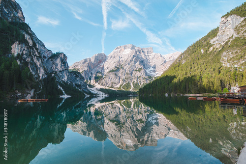 landscape view of alpine lake