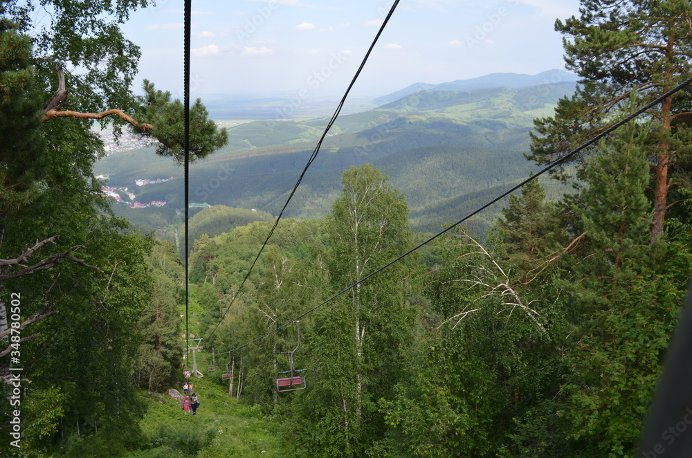 cable car on the mountain