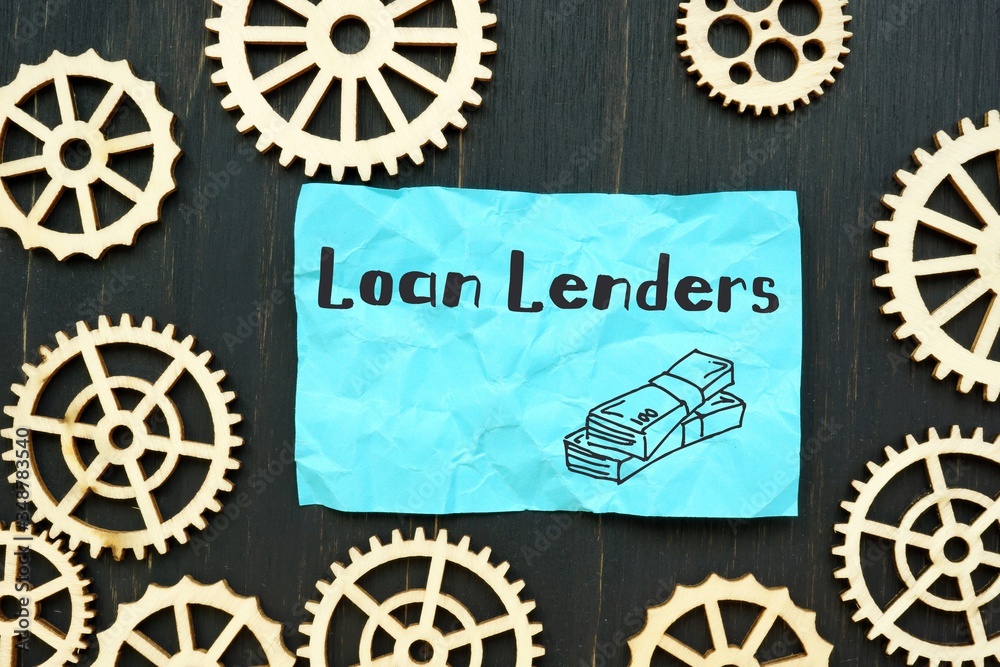 Business concept about Loan Lenders with inscription on the piece of paper.