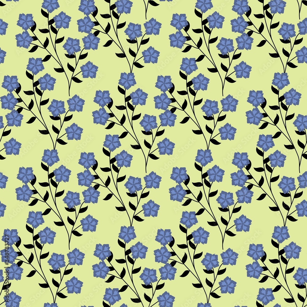 Seamless Pattern With Floral Motifs able to print for cloths, tablecloths, blanket, shirts, dresses, posters, papers.