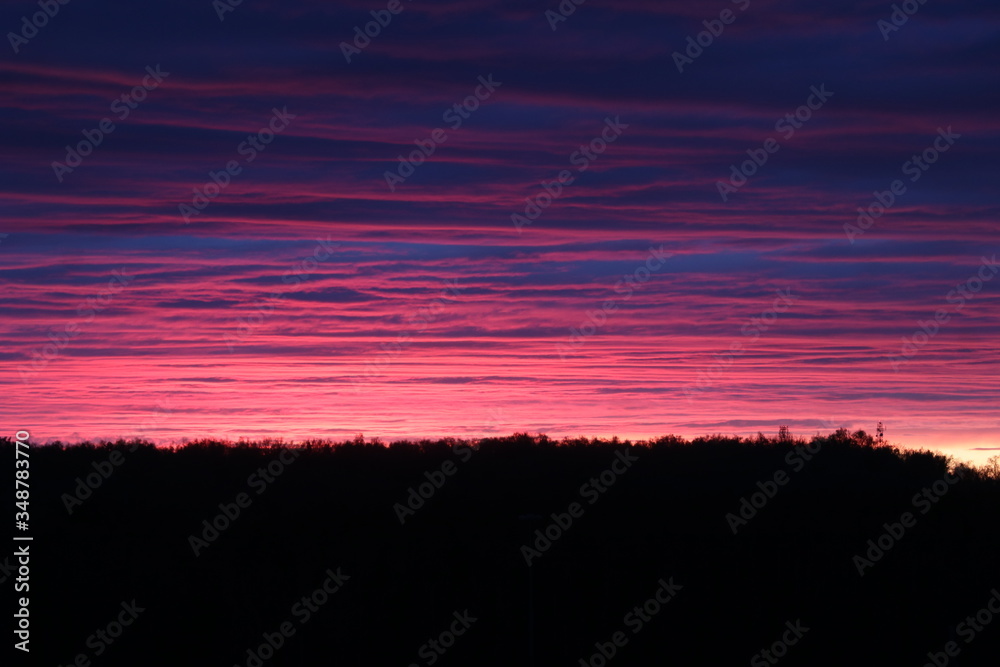 Obraz premium Pink sunset over the field
