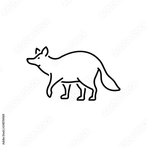 Black line icon for raccoon