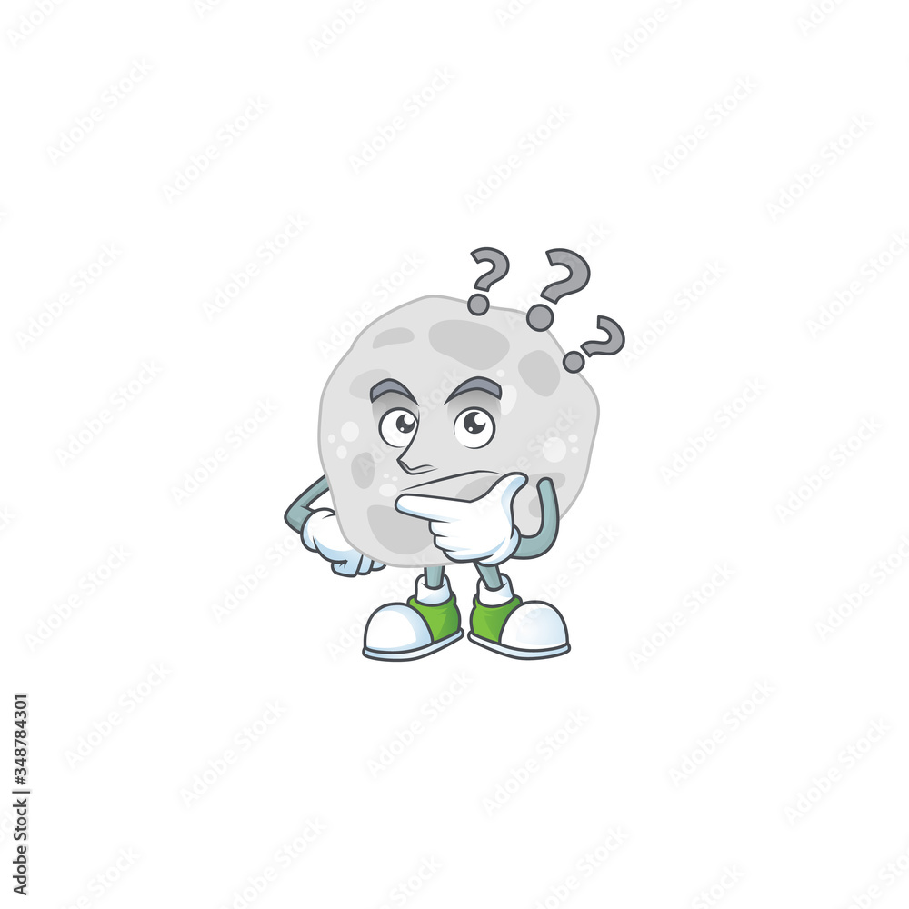 mascot design concept of fibrobacteres with confuse gesture mascot design concept of fibrobacteres with confuse gesture