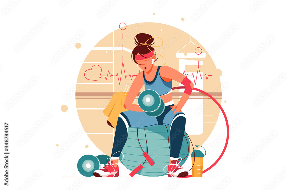 Woman training in gym Woman training in gym