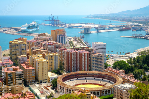 Panoramic view of the Malaga port, Costa del Sol, Malaga Province, Andalucia, Spain © Roberto Sorin