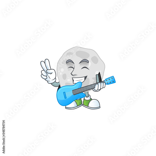 Fibrobacteres cartoon character style plays music with a guitar