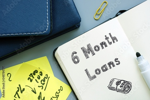 Wallpaper Mural Financial concept about 6 Month Loans with sign on the page. Torontodigital.ca