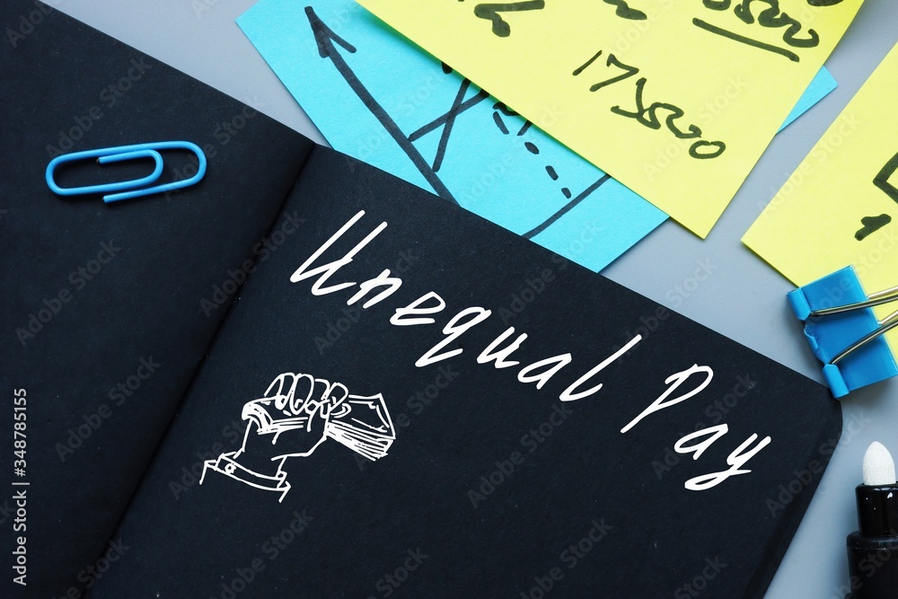 Obraz premium Business concept about Unequal Pay with inscription on the page.
