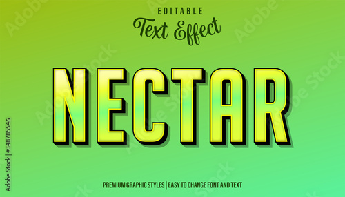 Nectar Yellow Green Style Editable Text Effect Premium EPS