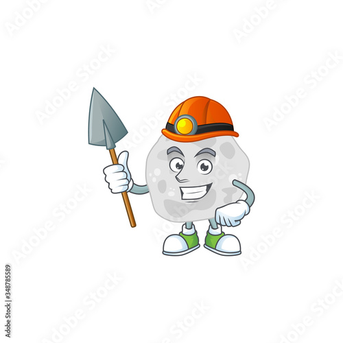 Fibrobacteres as a miner cartoon character design