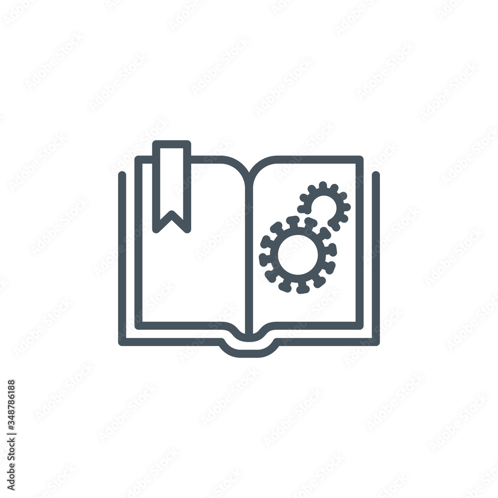 treatment guide Coronavirus infection single line icon isolated on white background. Perfect outline symbol guidance Covid 19 pandemic banner. Quality design element manual guide with editable Stroke treatment guide Coronavirus infection single line icon isolated on white background. Perfect outline symbol guidance Covid 19 pandemic banner. Quality design element manual guide with editable Stroke