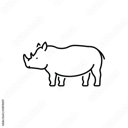 Black line icon for rhinoceros saurus