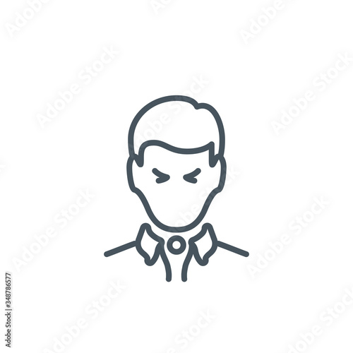 Signs and symptoms Coronavirus single line icon isolated on white. Perfect outline symbol symptoms Covid 19 pandemic banner. Quality design element fever, headache, sore throat with editable Stroke
