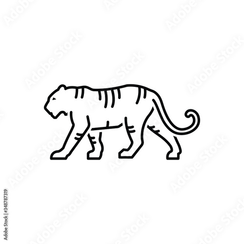 Black line icon for tiger