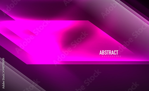 Dynamic neon shiny abstract background. Trendy abstract layout template for business or technology presentation, internet poster or web brochure cover, wallpaper