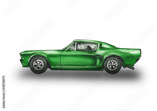 Classic Rce car , isolated, white background photo