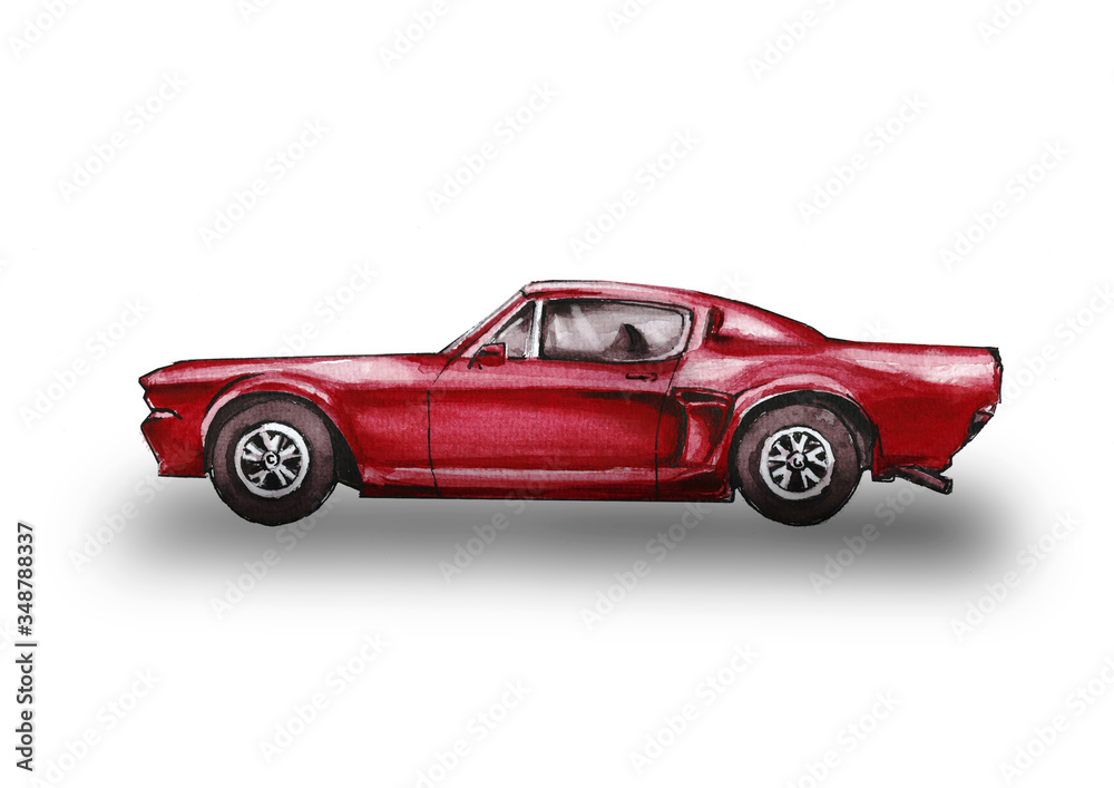 Classic Rce car , isolated, white background Classic Rce car , isolated, white background