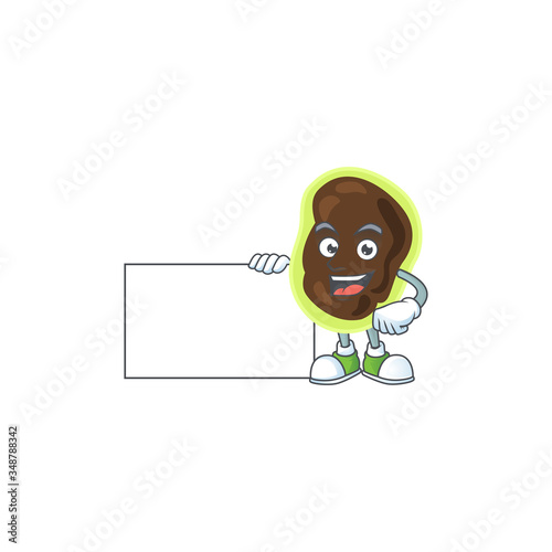 Firmicutes cartoon drawing Thumbs up holding a white board
