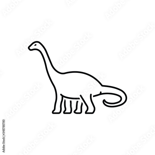 Black line icon for dinosaur