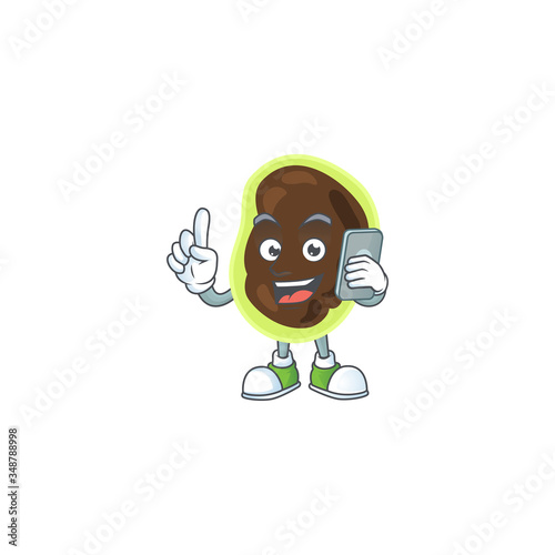 cartoon drawing concept of firmicutes speaking with friends on phone