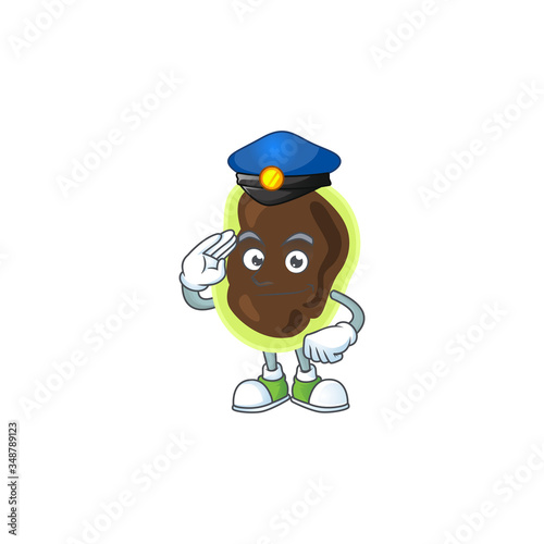 A dedicated Police officer of firmicutes cartoon drawing concept