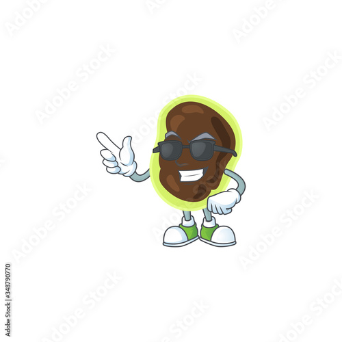 Super cool firmicutes cartoon drawing style wearing black glasses