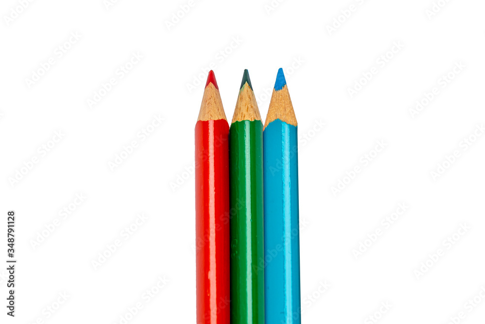 RGB Buntstifte auf einen Weißen Hintergrund RGB Buntstifte auf einen Weißen Hintergrund