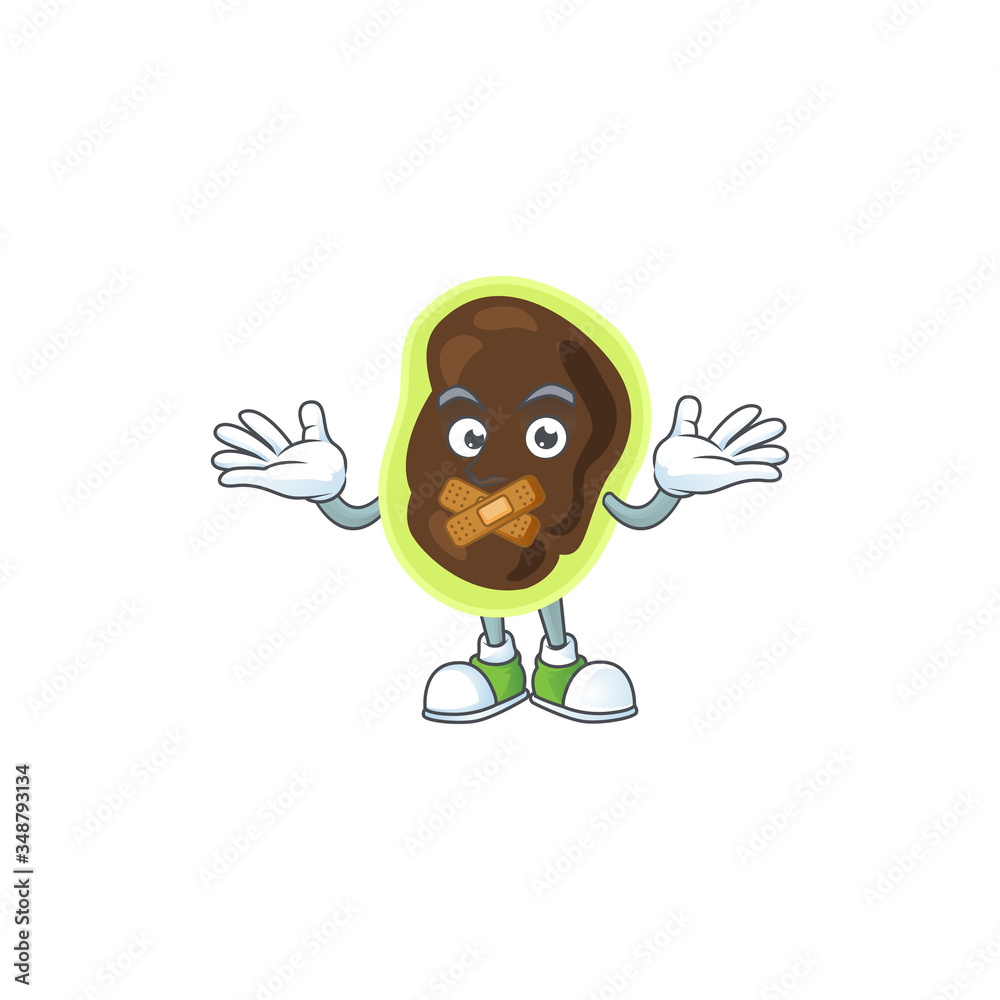 Obraz premium Firmicutes Cartoon drawing design making a quiet finger gesture