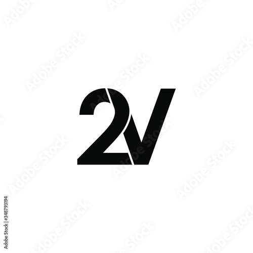 2v letter original monogram logo design