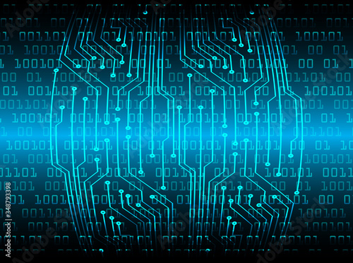 Blue cyber circuit future technology concept background
