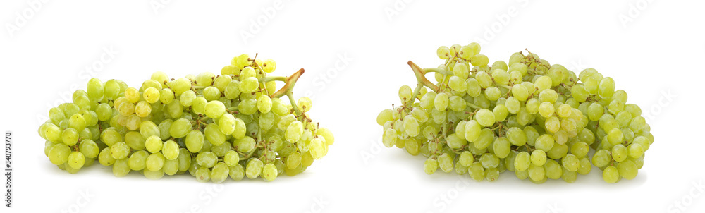 Green grape bunch isolated on white background