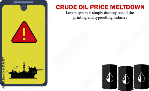 Illustration vector: Global Crude oil price meltdown