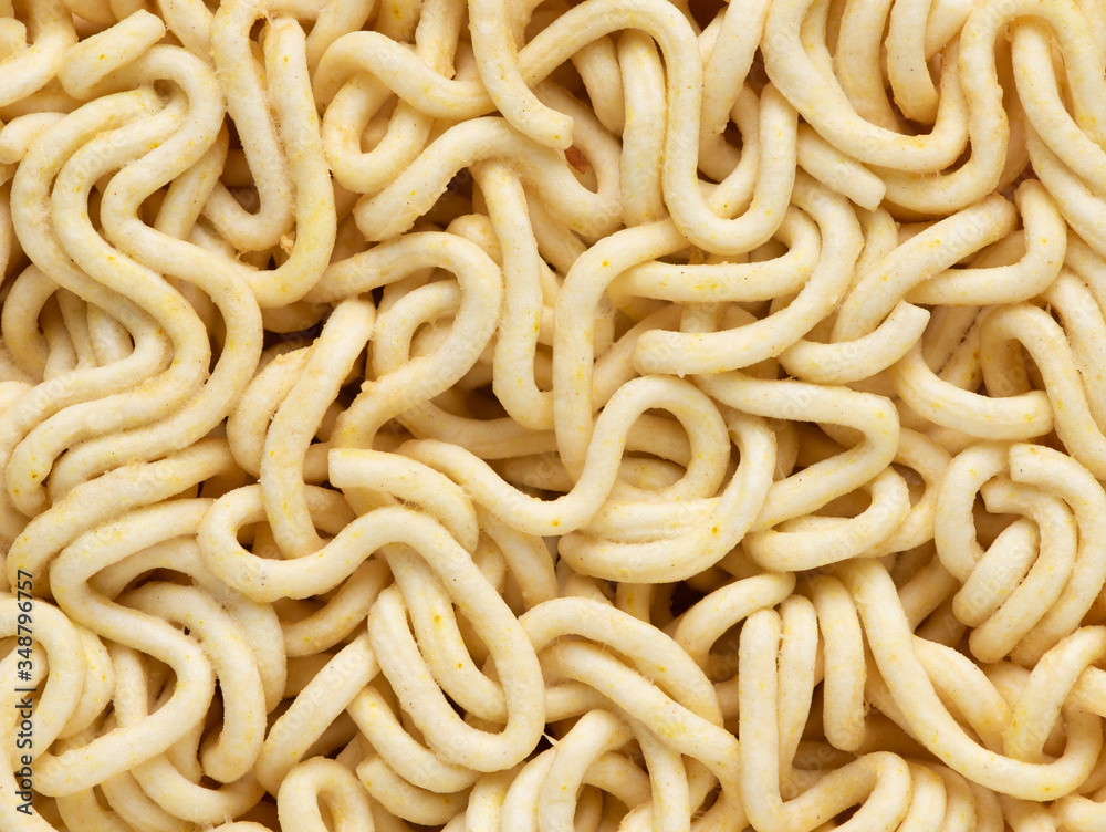 macro raw dry noodle food background