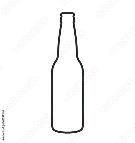glass beer bottle icon shape symbol. Vector illustration image.  Isolated on white background. 