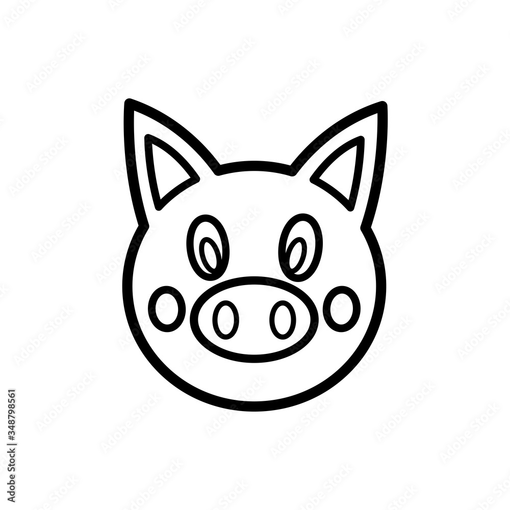 pig head cartoon icon vector design template pig head cartoon icon vector design template
