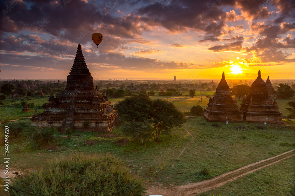Hot Air Balloon at Sunrise in Bagan Myanmar