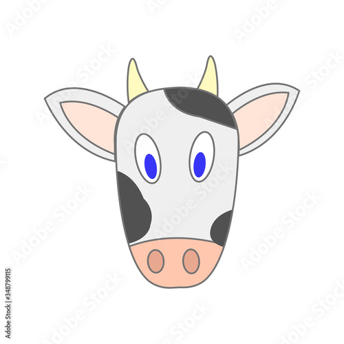 cow head cartoon icon vector design template