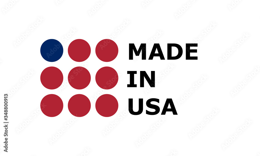 made in usa, circles vector logo on white background made in usa, circles vector logo on white background