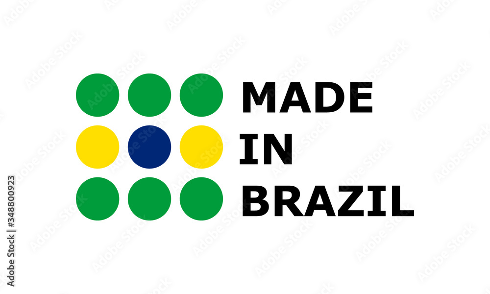 made in brazil, circles vector logo on white background made in brazil, circles vector logo on white background