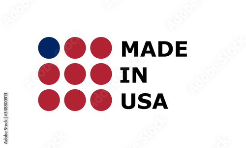 made in usa, circles vector logo on white background