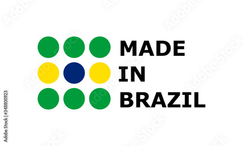 made in brazil, circles vector logo on white background