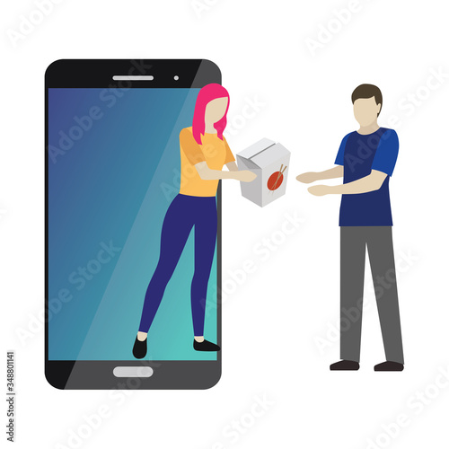 Online shopfront. Food delivering. Wok. Mobile searching. Online payments