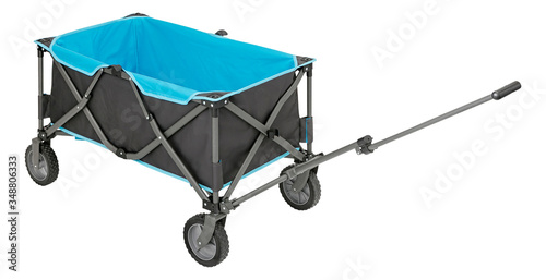 Foldable cart / wagon for transporting kids with clipping path photo