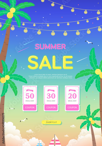 Cool summer holiday shopping pop up
