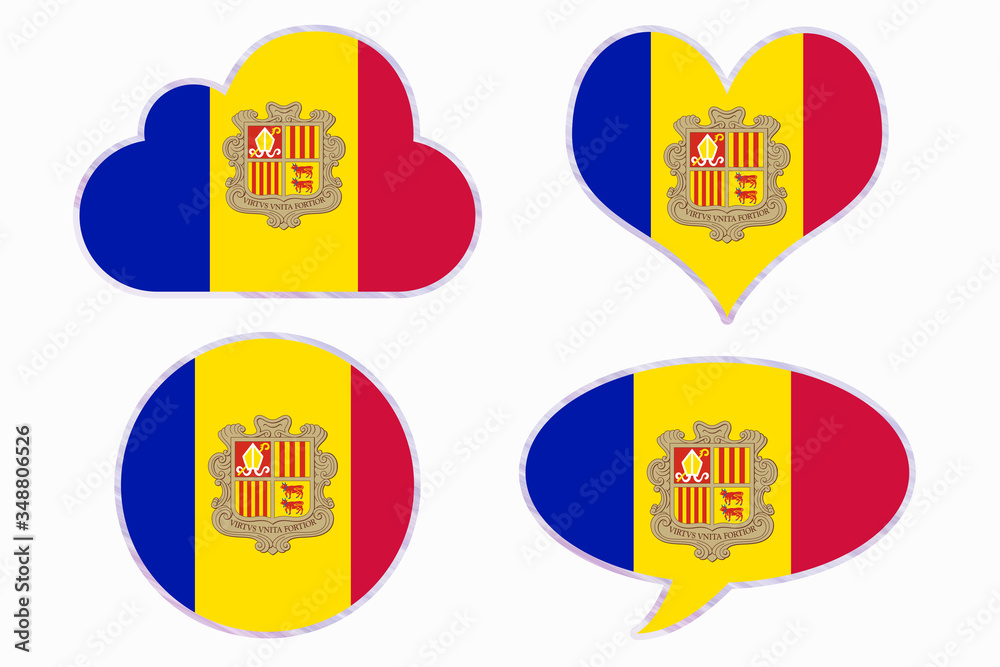 Andorra flag in different shapes