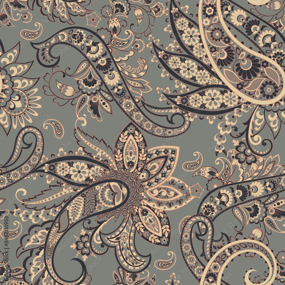 paisley seamless Vector pattern. batik style background