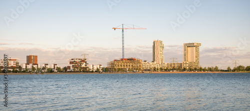 Skyline of Rotterdam Nesselande, a suburb of the city of Rotterdam, Netherlands