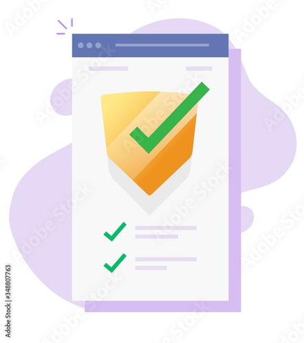 Security verification check mobile app guard online for internet web virus attack protection software or secure safety guard smartphone website technology as digital fraud spy test scan checklist