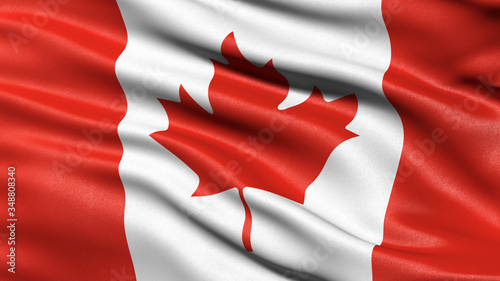 Wallpaper Mural 3D illustration of the flag of Canada waving in the wind. Torontodigital.ca